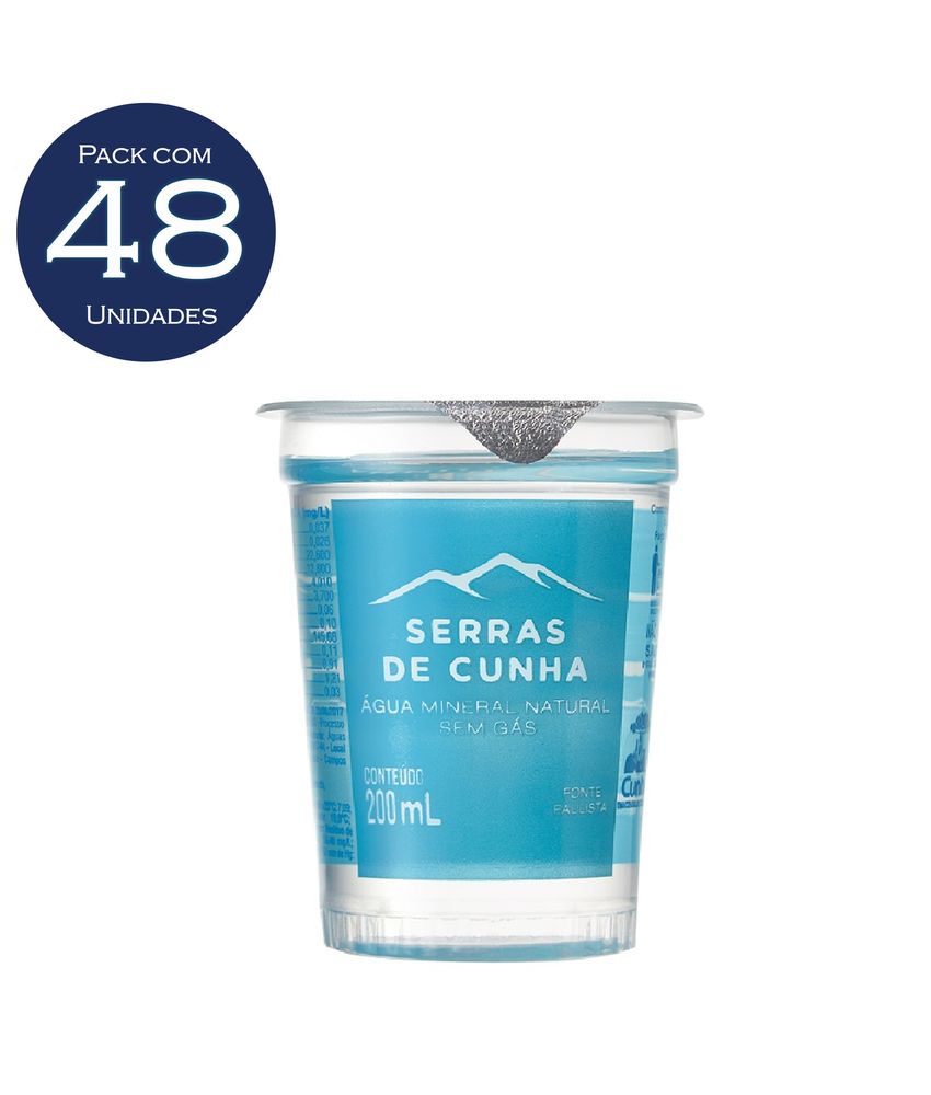 AGUA MINERAL NATURAL SERRAS DE CUNHA COPO 200mL